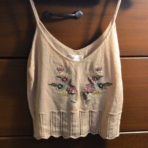 Embroidered Crochet top
